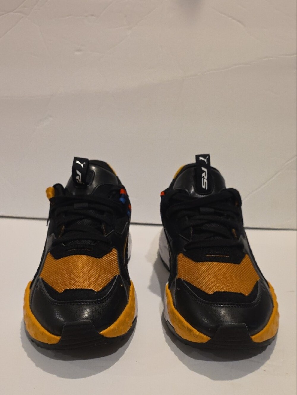 Rare Men's Black & Gold Yellow Racing-Inspired Sneakers BMW RS M SERIES Size 10 - Picture 4 of 16